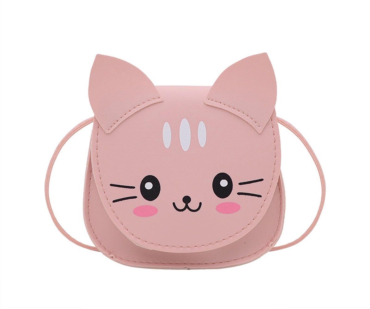 Solidchoice - Kleine Meisjes Kat Schoudertas - Roze Handtas voor Kinderen