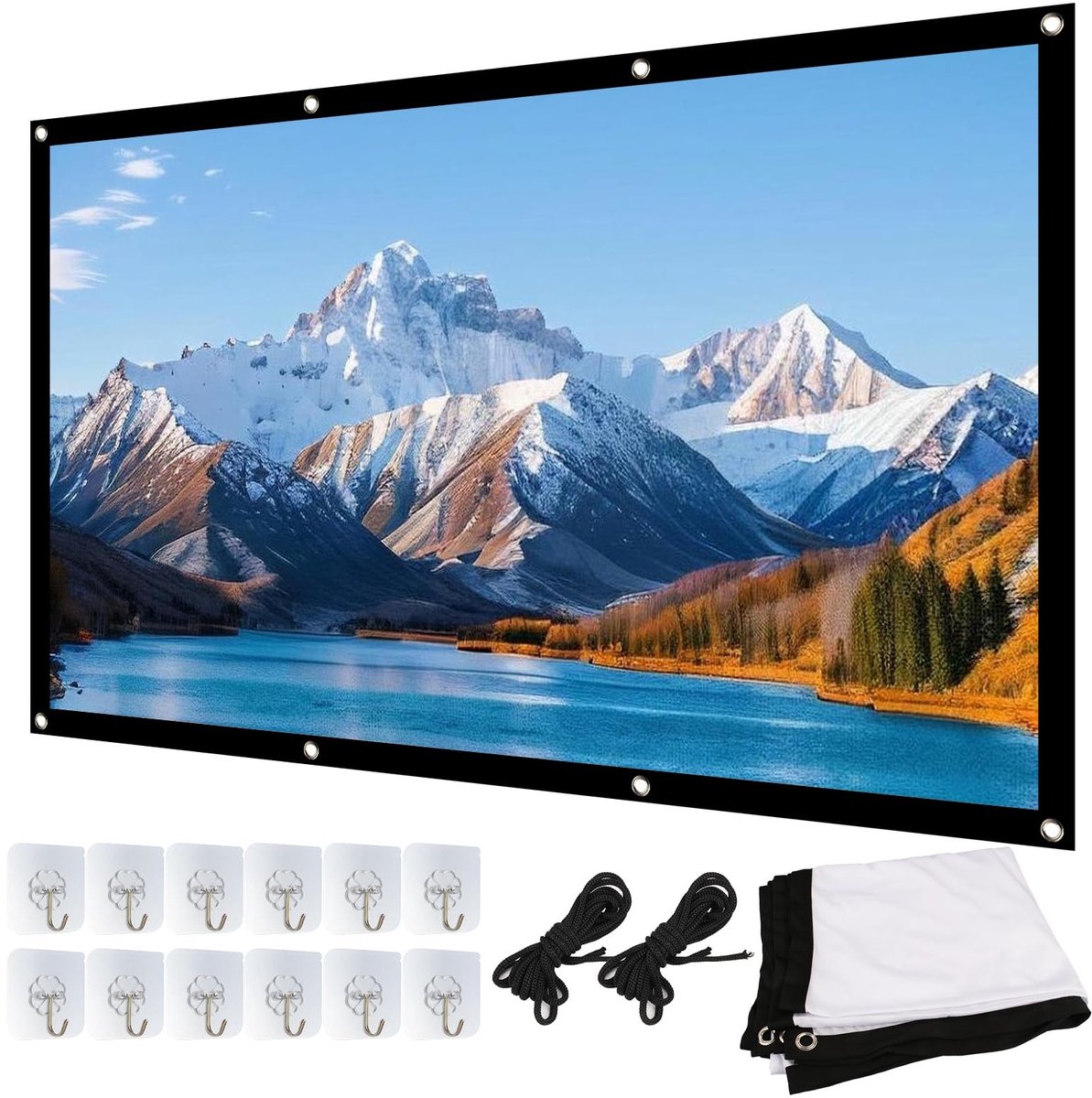 Solidchoice - Draagbaar 100 Inch Projectiescherm voor Thuisbioscoop