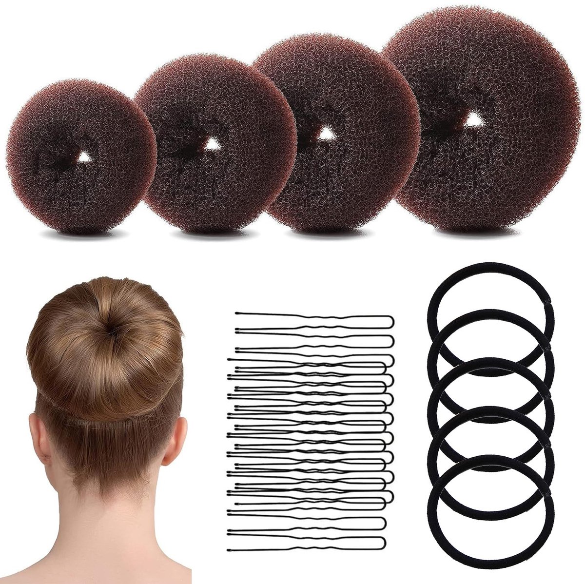 Solidchoice - Ringstijl Donut Haar Shaper Set - 7 Stuks voor Vrouwen en Meisjes