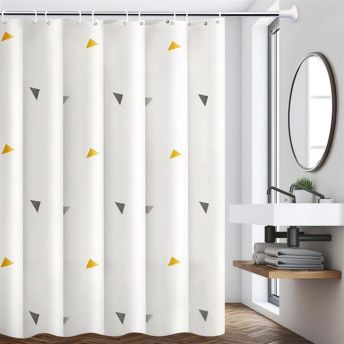 Solidchoice - Waterdichte Douchegordijn met 12 Haken en Schimmelbestendig Materiaal