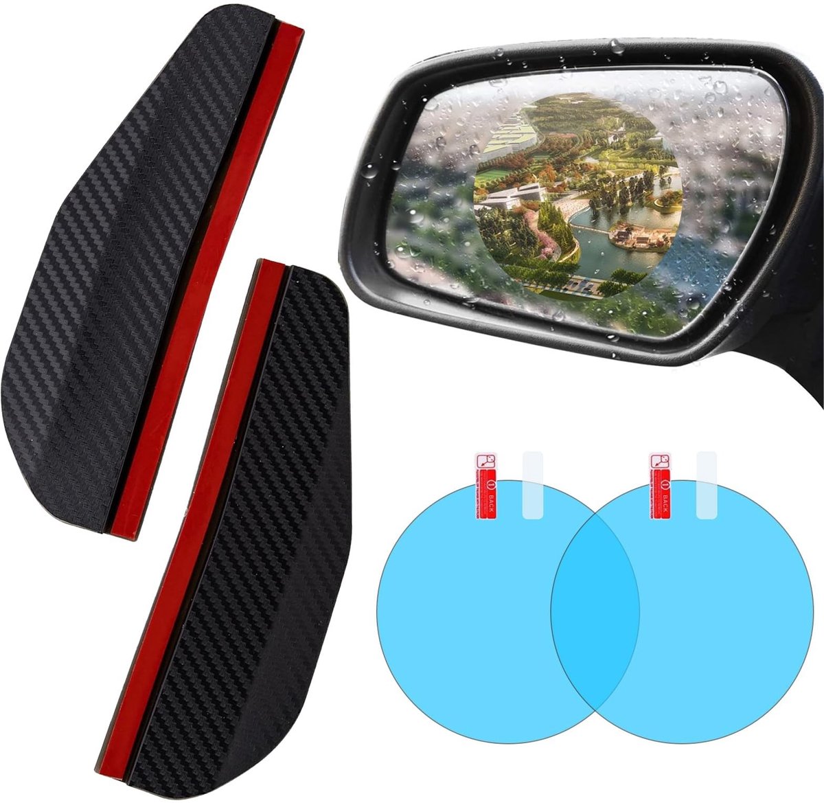 Solidchoice - Set van 4 Regenbeschermers voor Autoglas