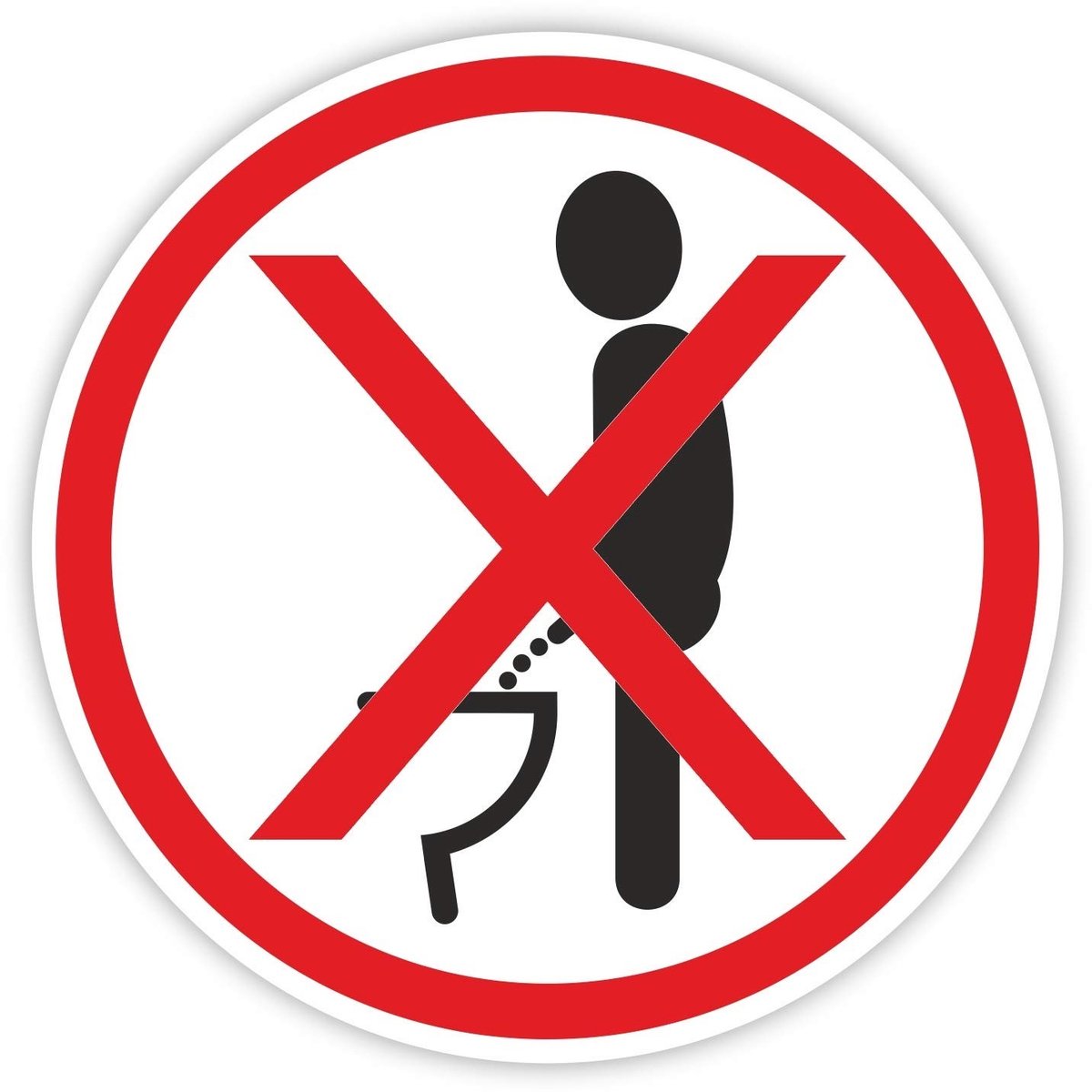 Solidchoice - Neutrale Toiletsticker met Pictogram voor Badkamer