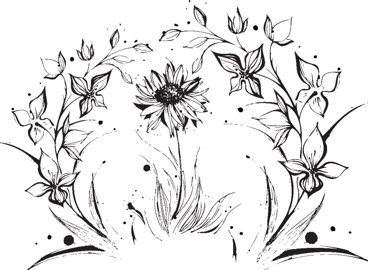 Ambiance Sticker Muurstickers - Artistieke Bloemen - zelfklevende achtergrond met transparante achtergrond - 100x135cm Multi color
