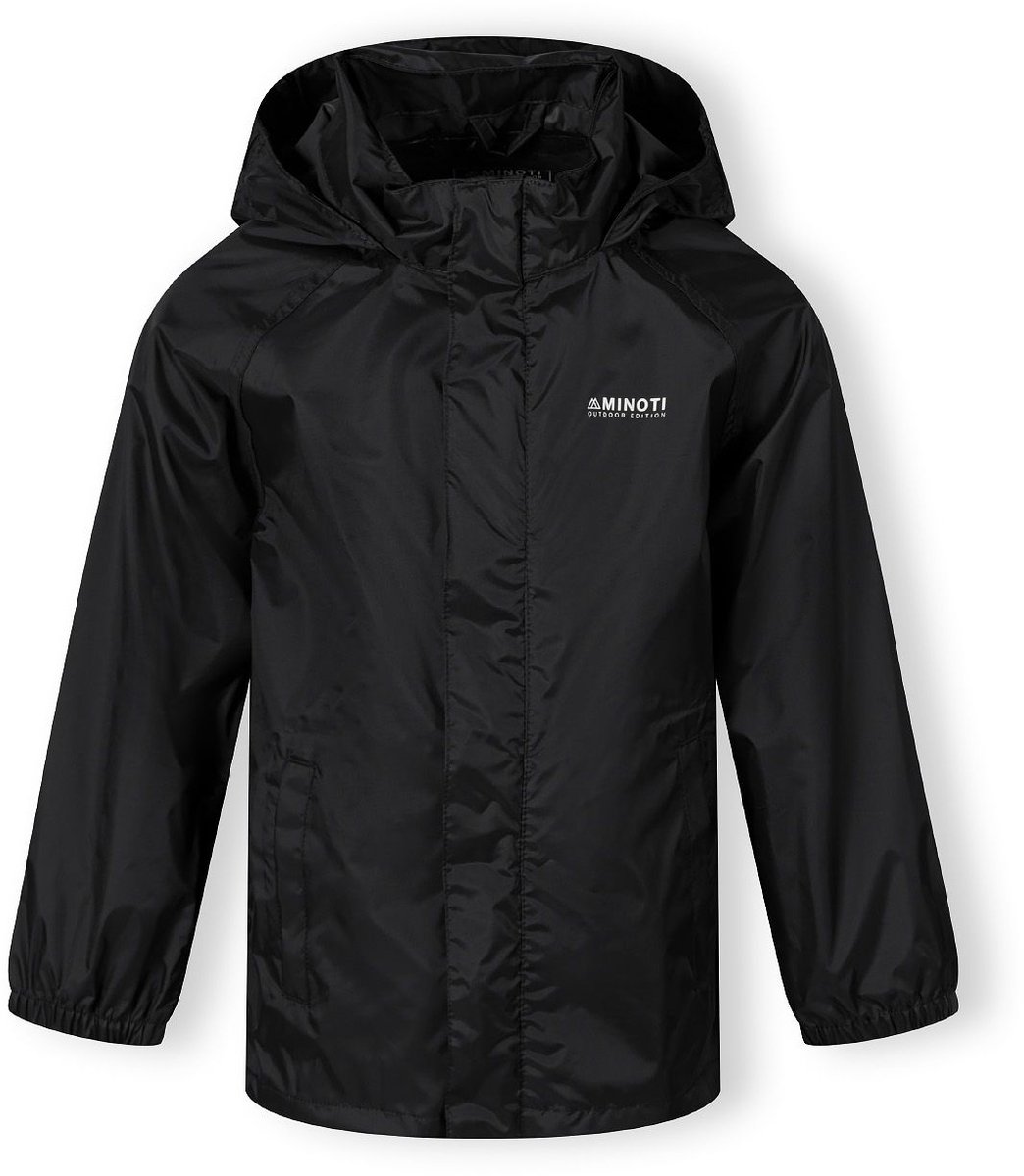 Minoti regenjas meisjes met capuchon waterdicht Zwart