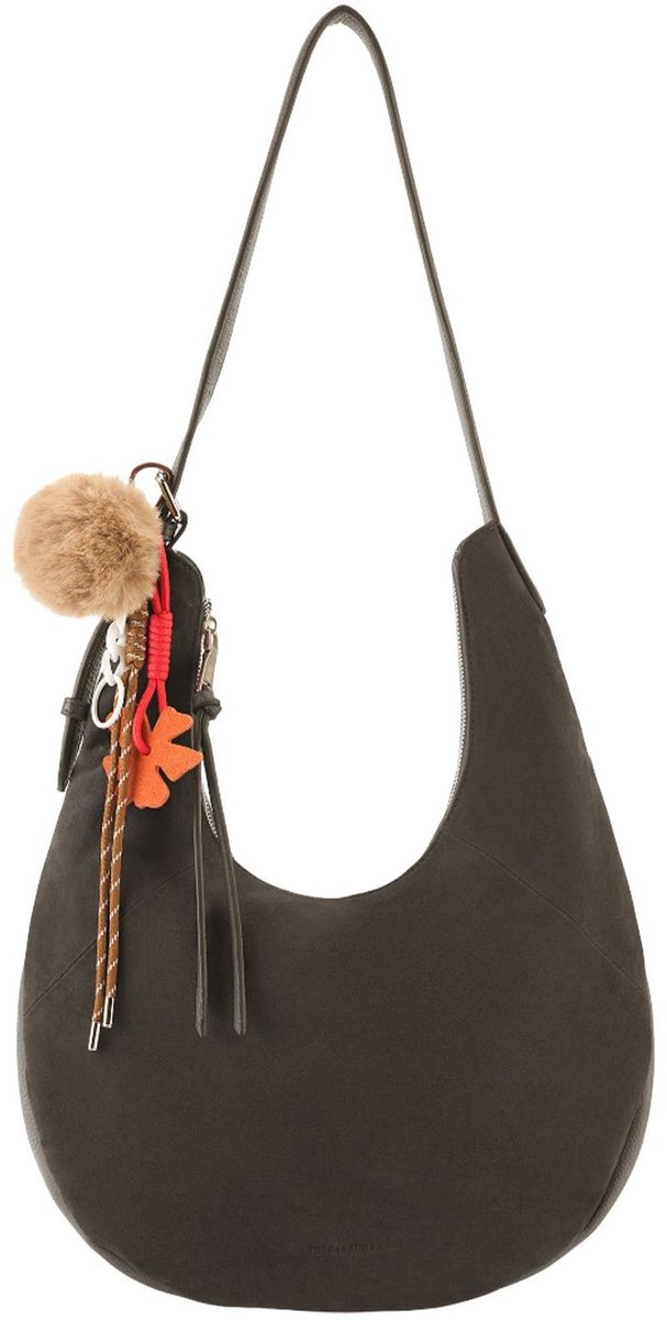 FREDsBRUDER Leren schoudertas Playful Softie Collection Hobo Bag Wren donkerbruin
