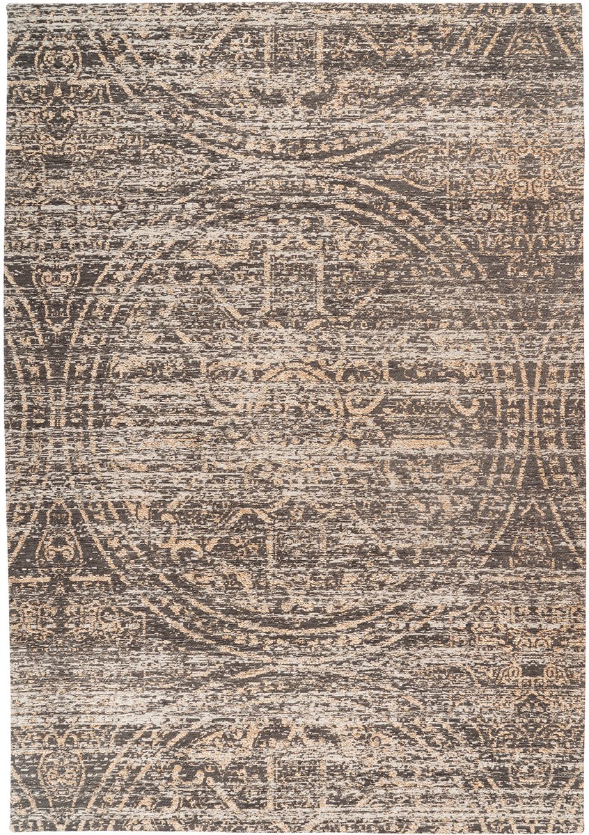 Padiro laagpolig vloerkleed 80 x 150 cm - beige - oosters vintage patroon - geschikt voor vloerverwarming - van polyester