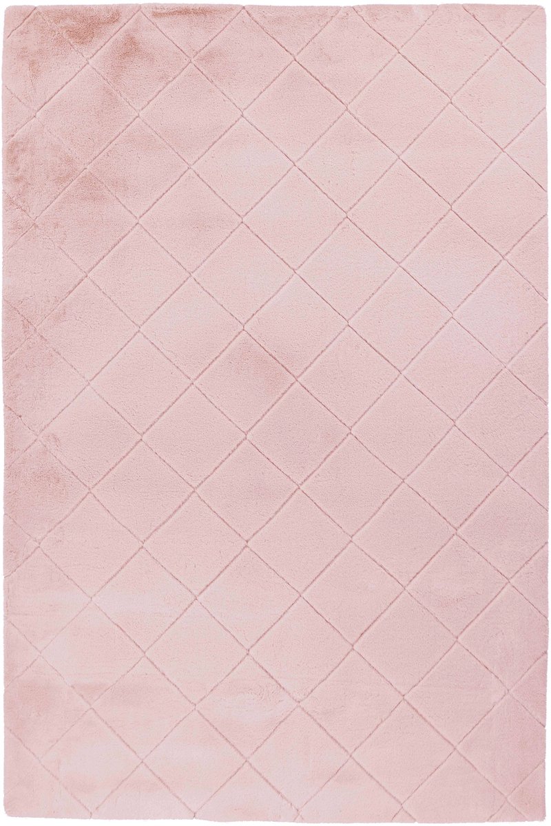 Padiro hoogpolig shaggy vloerkleed 160 x 230 cm - roze - modern geometrisch patroon - geschikt voor vloerverwarming - van polyester