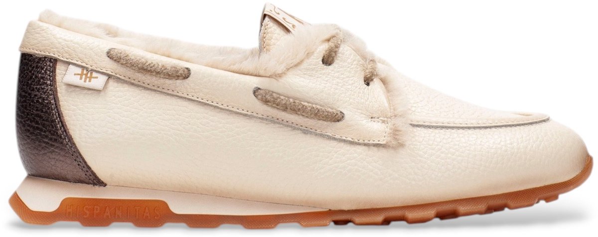 Hispanitas Beige leren Zinnia-sneakers