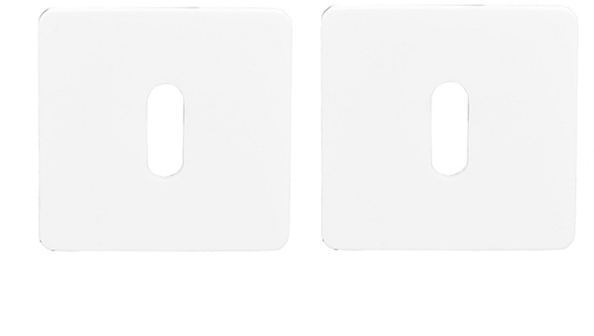 Sleutelrozet vierkant 55x3 mm ultra dunne rozet van 3mm mat wit PVD gecoat