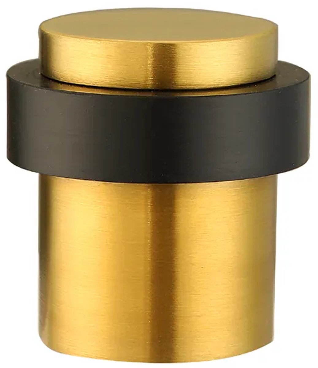 Deurstopper voor vloermontage 30x40mm geborsteld messing PVD gecoat