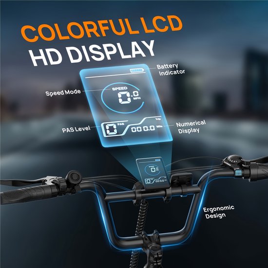 E20 20" x 3 elektrische fiets met uitneembare 48 V 13 Ah-accu — afbeelding 5