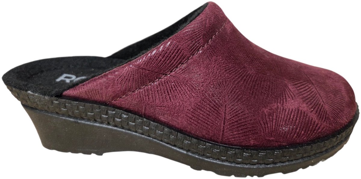Rohde 2450 48 Open Pantoffel Sloffen Rood Textiel Dames - Rood - 43