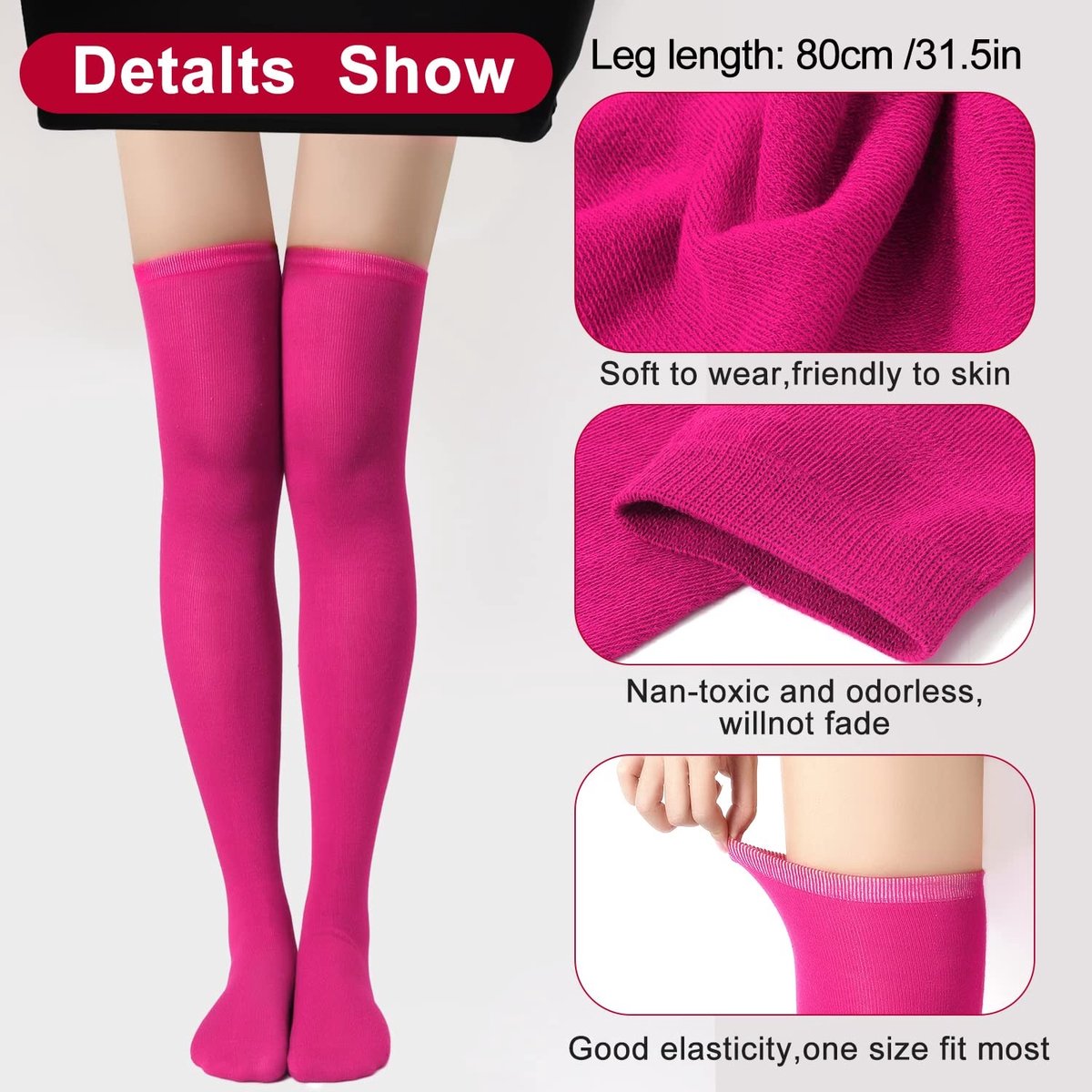 Solidchoice - Dames Thigh High Sokken 65cm voor Festivals en Cosplay