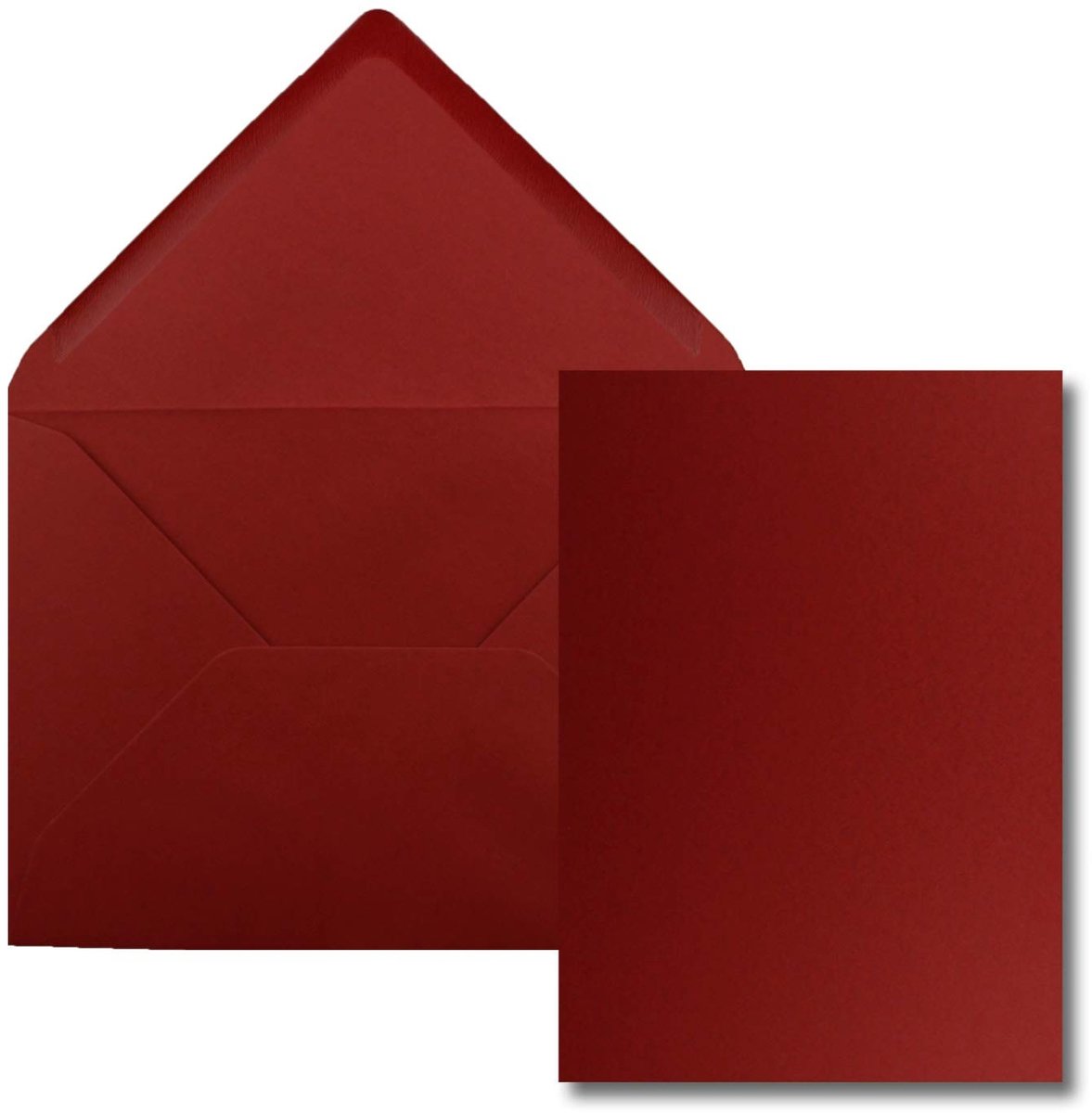 Solidchoice - 100 Kaarten met Envelop - A5 Donkerrood - C5 Enveloppen met natte sluiting