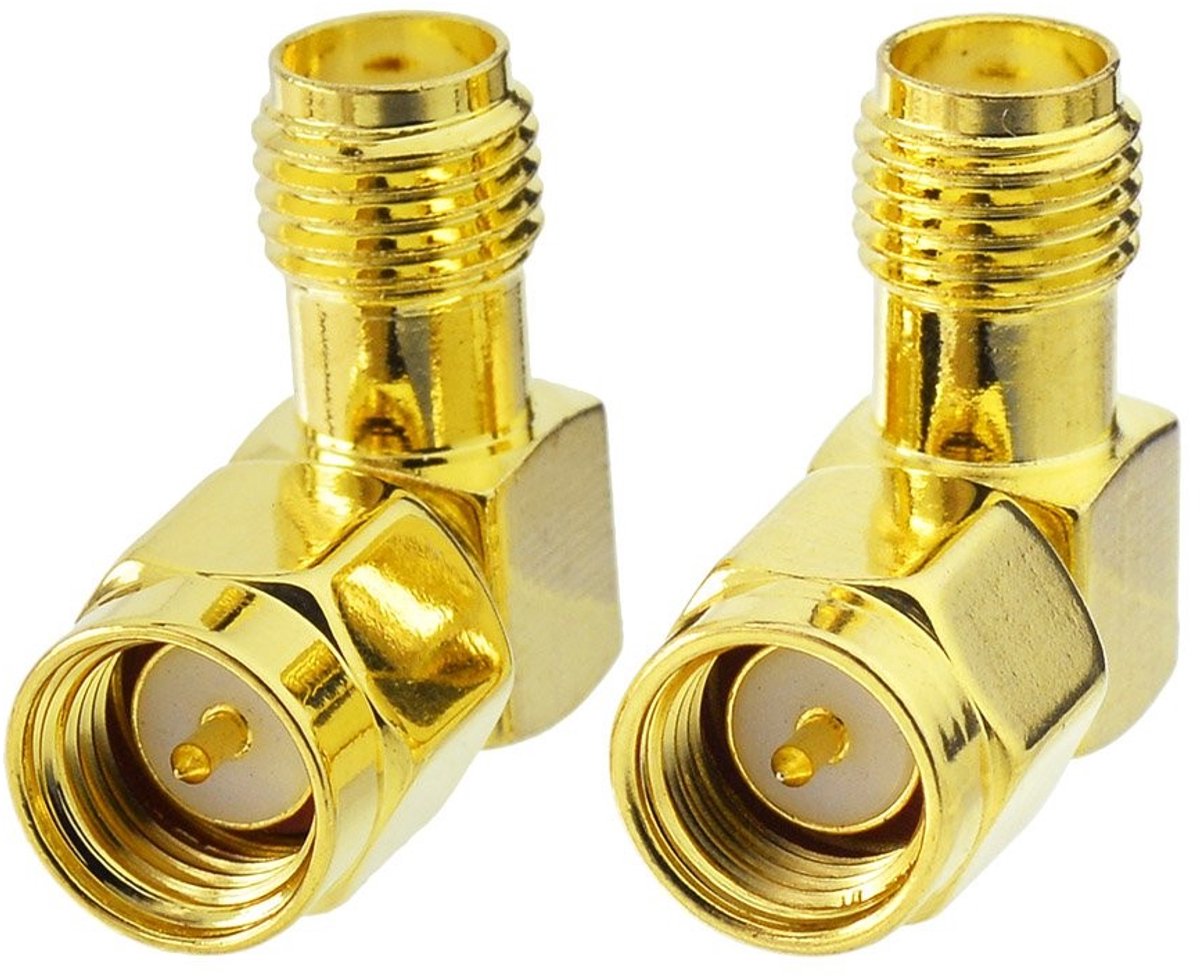 Solidchoice - Mannelijk naar Vrouwelijk Haakse Antenne-adapter 2-pack