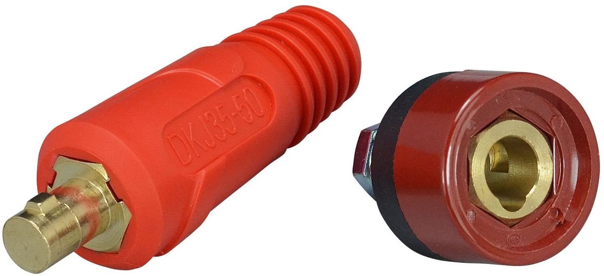 Solidchoice - Dinse Kabel Connector Plug en Socket Set DKJ35-50 & DKZ35-50 Rood