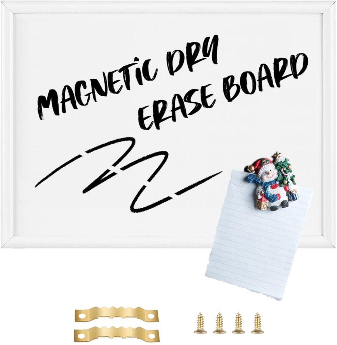 Solidchoice - Magnetisch Whiteboard met Houten Frame voor Thuis en Kantoor