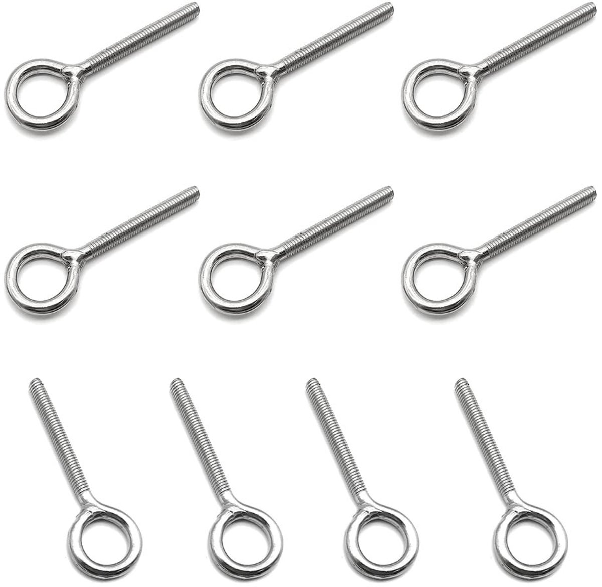 Solidchoice - Set van 10 M4 Oogbouten van Roestvrij Staal voor Diverse Toepassingen