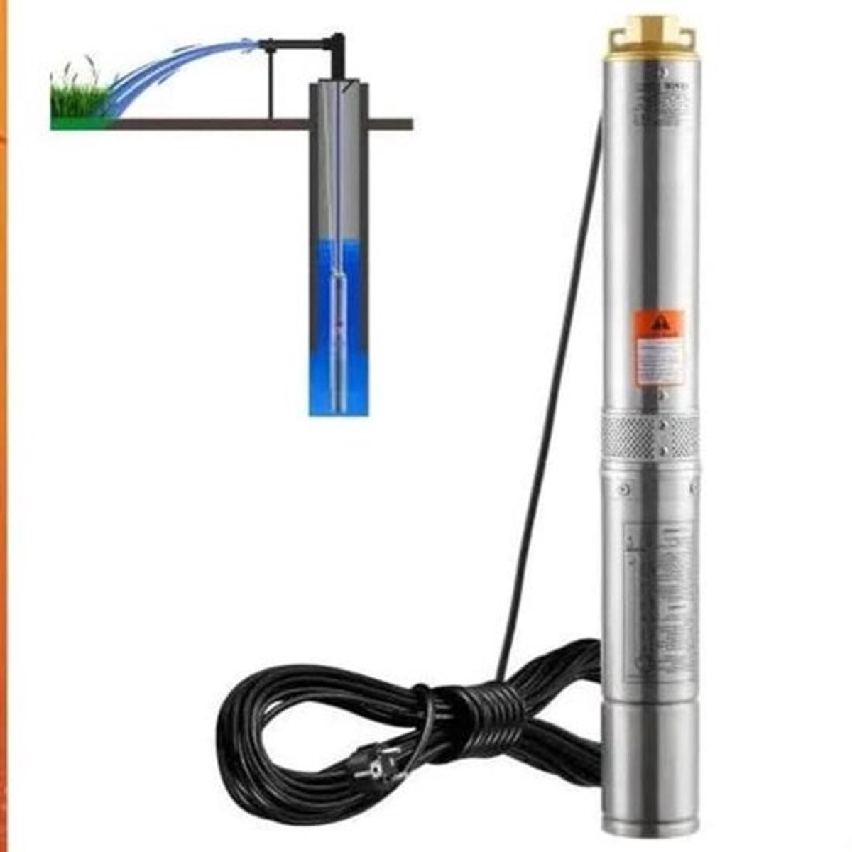 Dompelpomp - Waterpomp - Pomp - 2200W Ingebouwde Motor - RVS Waterpomp voor Irrigatie en Industriële Toepassingen - Tuinpomp - Diepwaterpomp - Elektrische