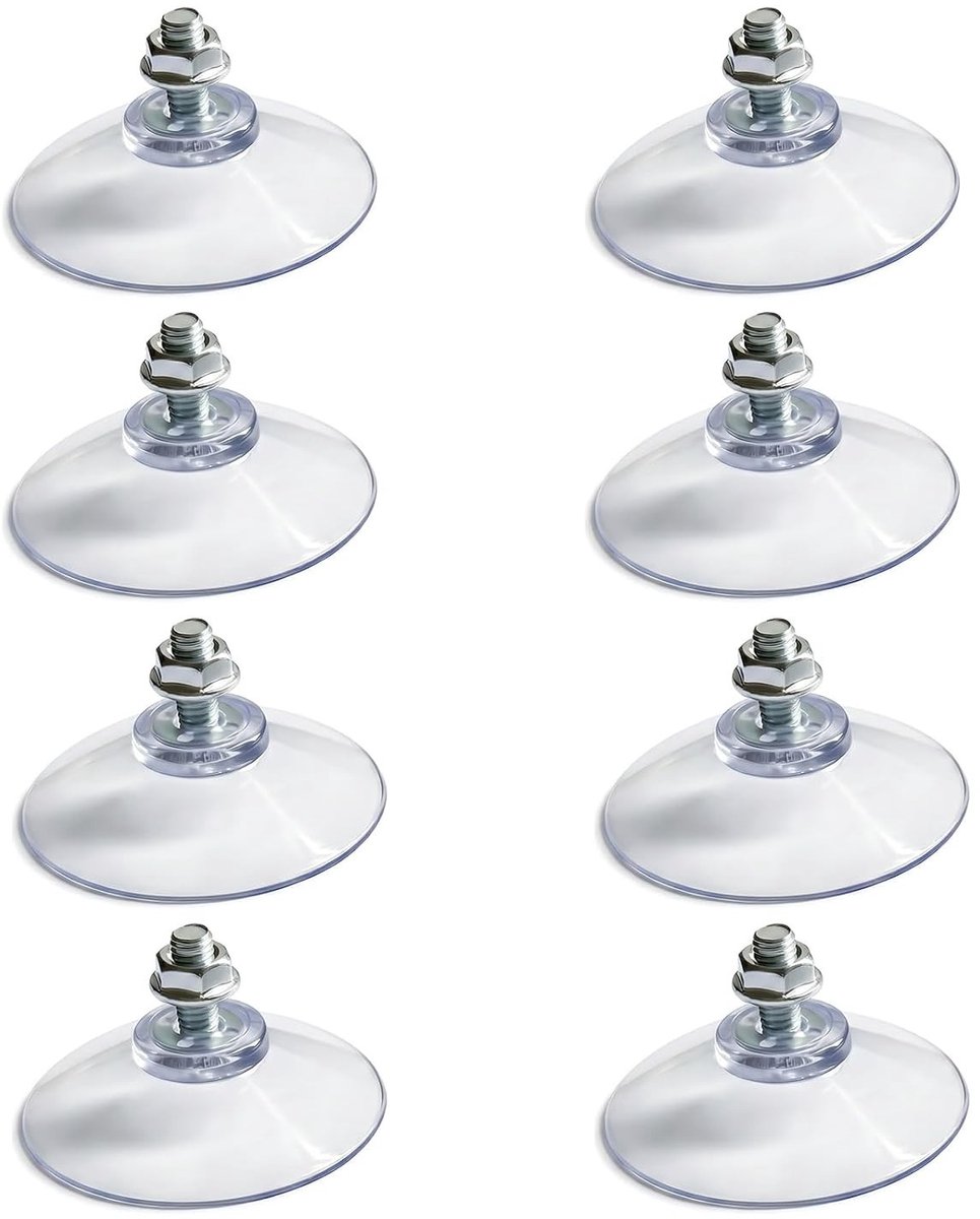 Zuignappen met Schroefdraad - Transparant - 5 cm - Extra Sterke PVC Hechting - Voor Ramen en Badkamerdeuren