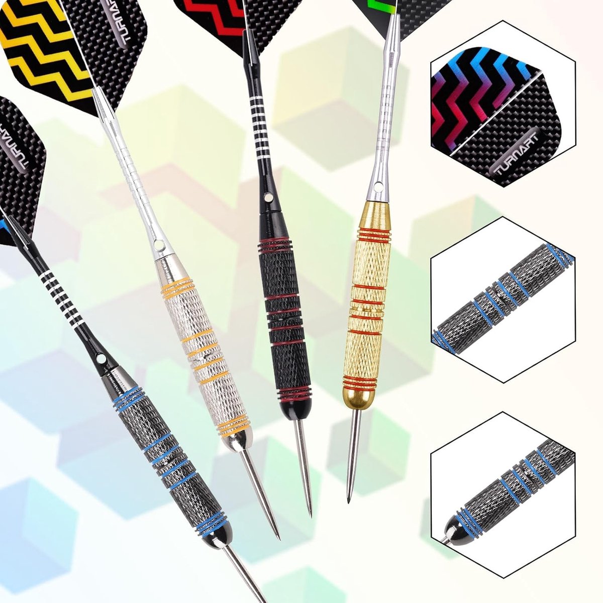 Dartpijlen - Goud - 24 gram - Professionele Stalen Dartpijlen met Metalen Punt - Voor Dartliefhebbers