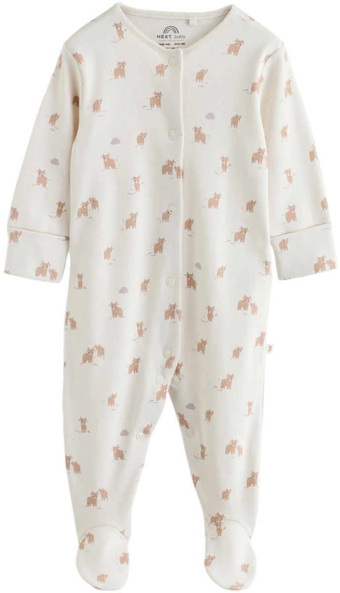 Next - Jongens - 4-delige set van babypyjama, rompertje, mutsje en slabbetje - Wit