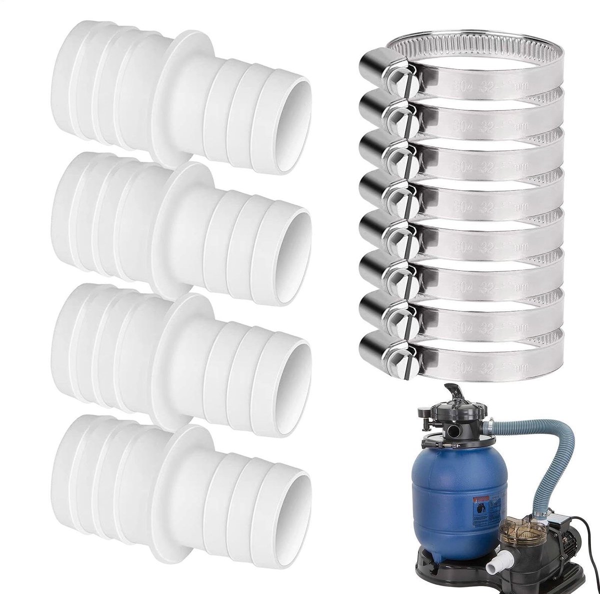 Solidchoice - Bovengrondse Zwembadslangadapter - Vervangende Slangadapters voor Tuin en Zwembad