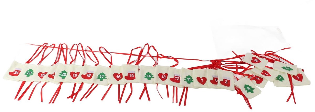 Solidchoice - Kerst Adventskalender Tas - Vilt Herbruikbare Decoratie met 24 Zakjes