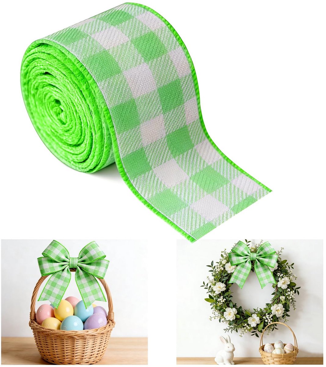 Solidchoice - Decoratieve Paaslinten voor Cadeauverpakking - 12 Meter Groen