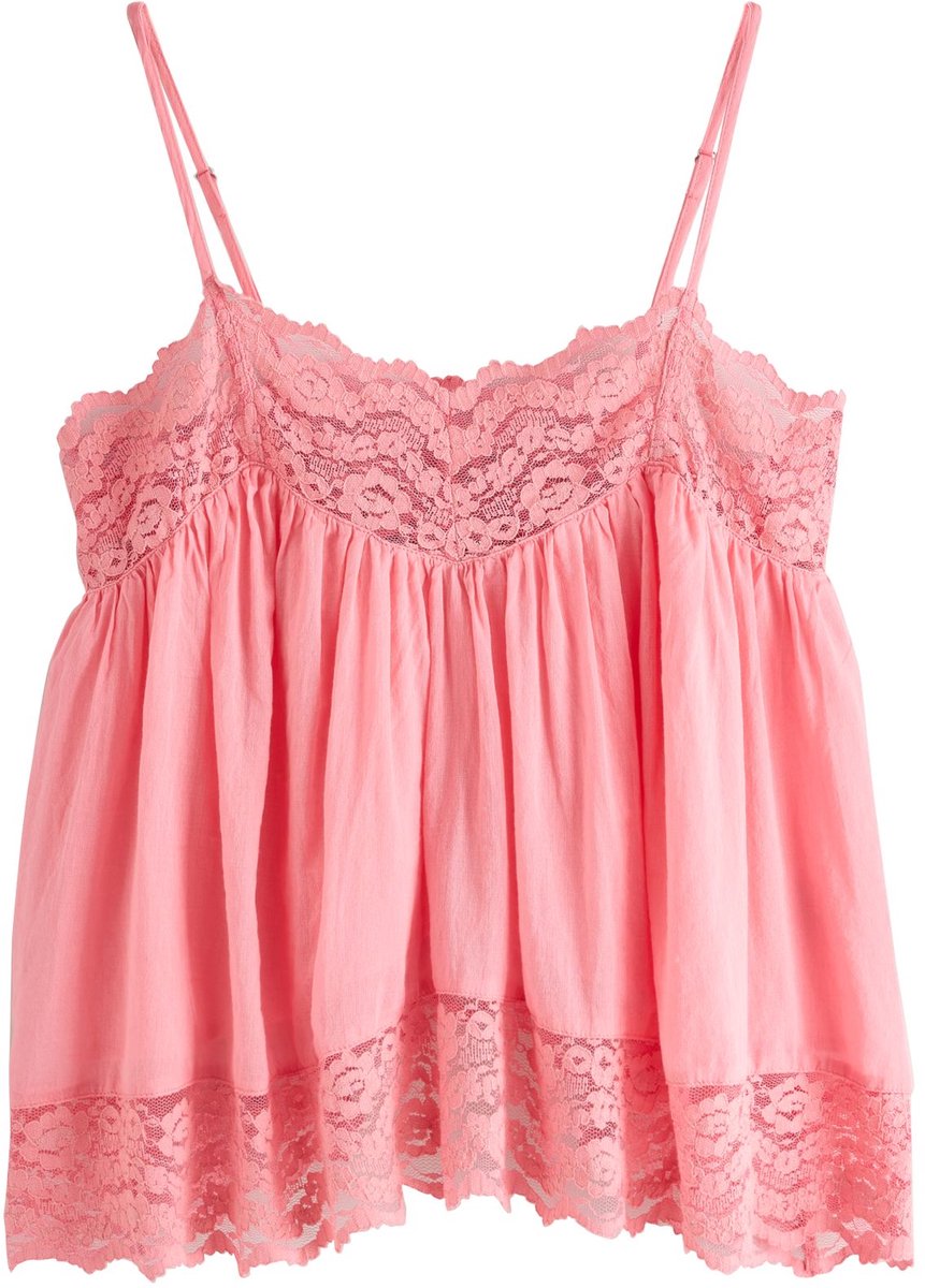 Next - Dames - Hemdtop met kanten rand - Roze