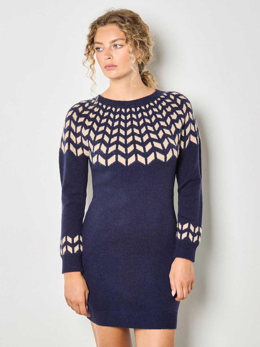 Mini-jurk met chevronpatroon