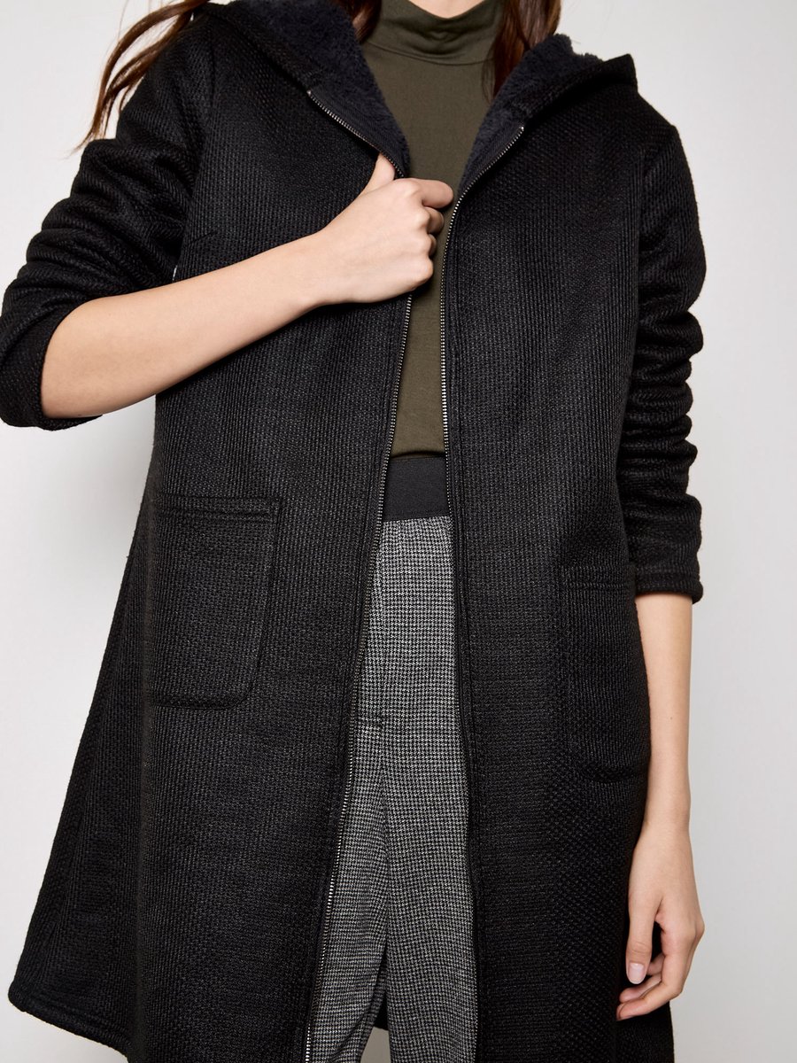 Tweed jas met fleecevoering