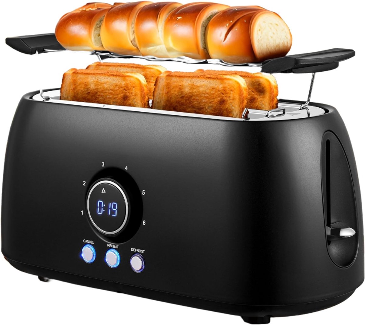 Ploutos® Toaster - Broodrooster - Toaster Broodrooster - Broodroosters - Zwart - 17cm x 38cm x 18cm