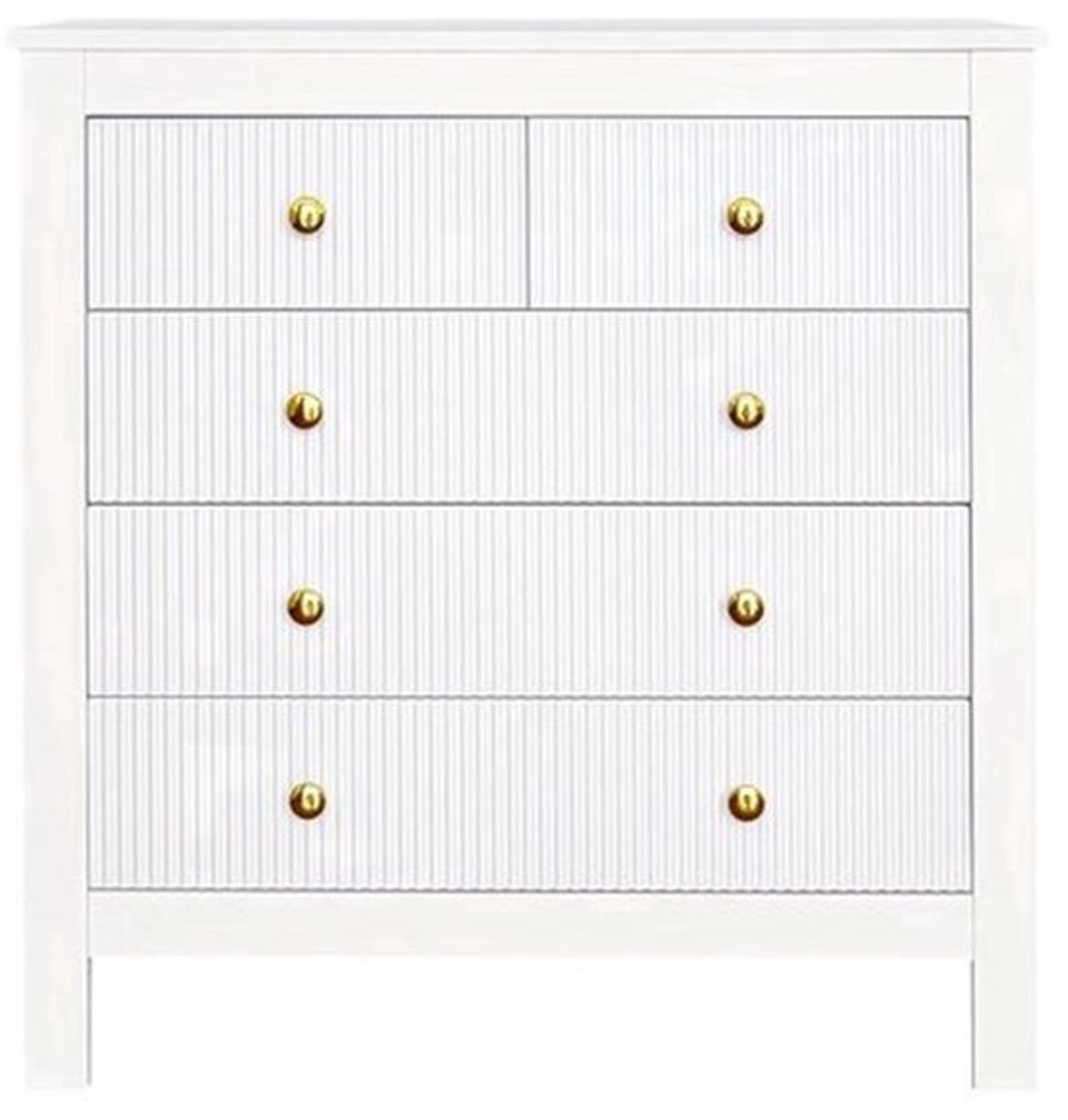 Dressoir – Ladekast – Opbergkast – Schoenenkast – Buffettafel – Modern Wit – Gouden Handgrepen – Ruime 2 Laden – Compact & Duurzaam Design