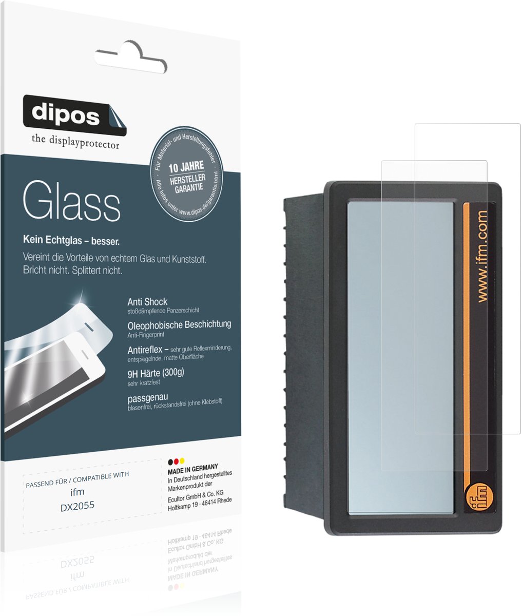 dipos – 2x Matte Pantserfolie geschikt voor ifm DX2055 | 9H Screenprotector