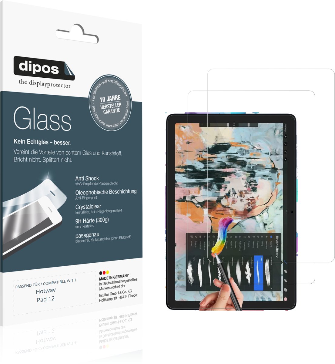 dipos – 2x Pantserfolie geschikt voor Hotwav Pad 12 | 9H Screenprotector