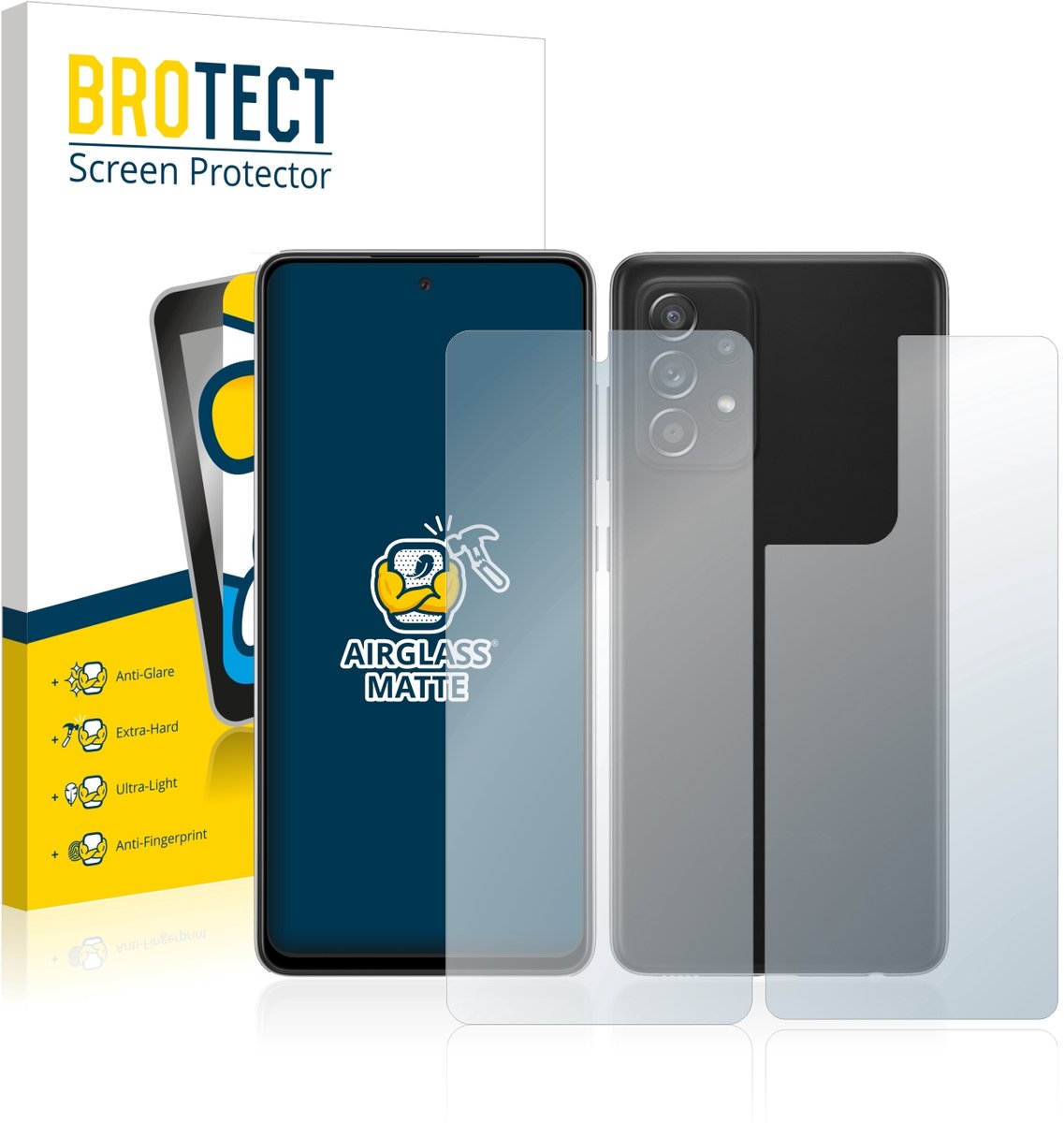 BROTECT - Screenprotector voor Samsung Galaxy A52s 5G (Voor+Achter) - Folie Beschermfolie Beschermglas matte