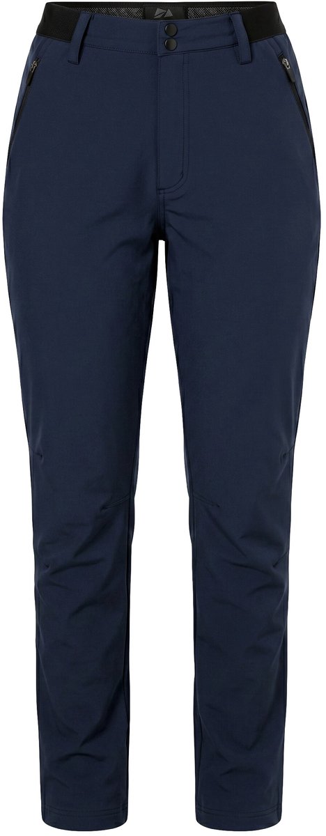 Ulla Popken - Dames - Wandelbroek extra licht elastische tailleband ritszakken - Marine - Maat 62