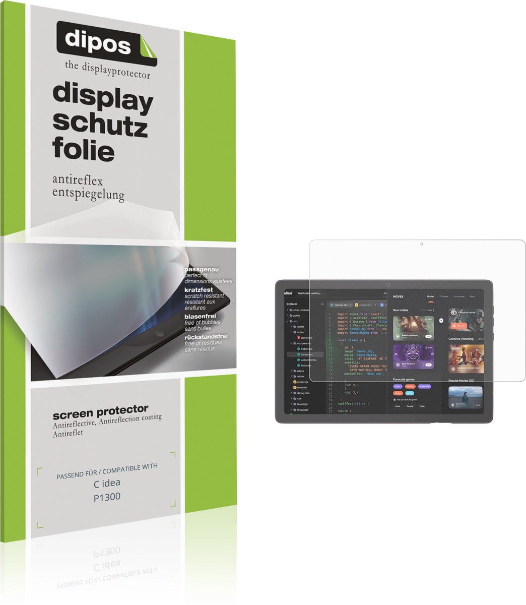 dipos – 2x Matte Beschermfolie geschikt voor C idea P1300 | Krasbestendige & antireflecterende Screenprotector Ultra-Thin