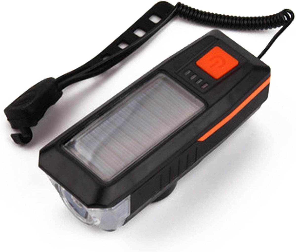 Solar Bike Light USB Rechargeable Horn Light Night Riding Lighting Waterproof Mountain Bike Front Light - ShopVlot