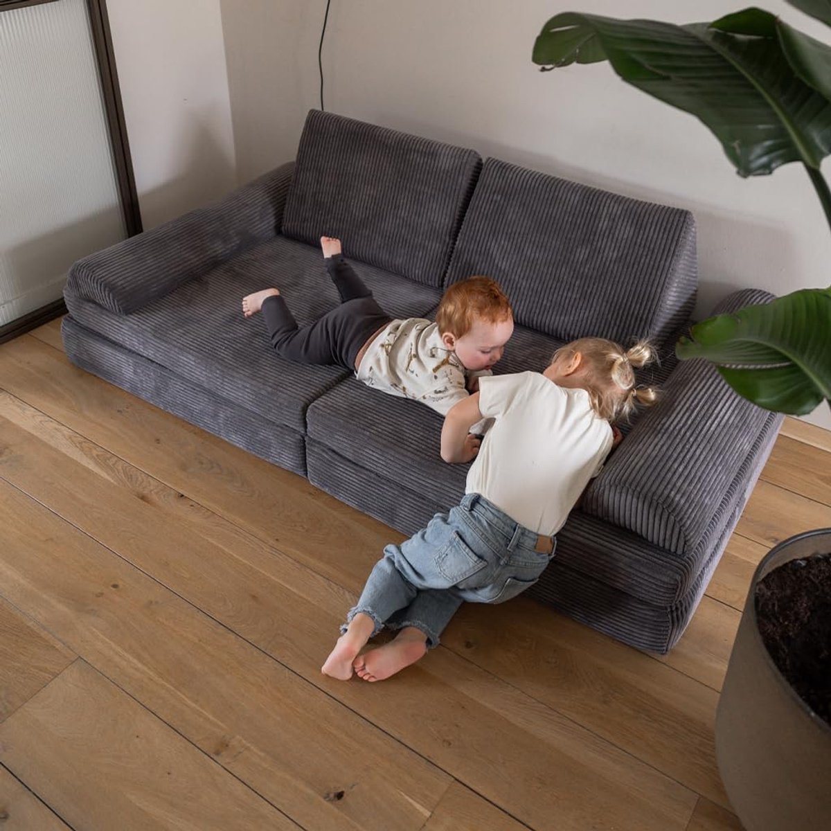 Speelbank - speelmatras Cord donkergrijs - ShopVlot