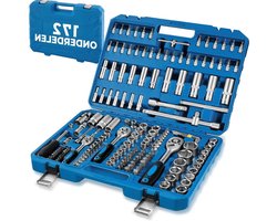 Gereedschapskoffer 171-delig - Doppenset Ratelsleutelset - Auto Motor Fiets - Chroom Vanadiumstaal - 465 x 335 x 9 cm - Blauw