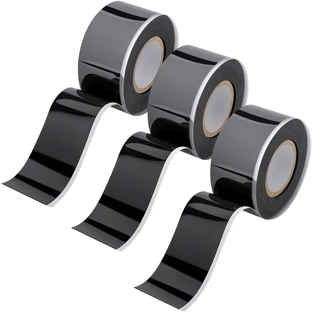 3 Rolls Black Adhesive Silicone Tape, Sealing Tape, Self-Adhesive, Waterproof, Insulation Tape, Heat-resistant, Repair - ShopVlot