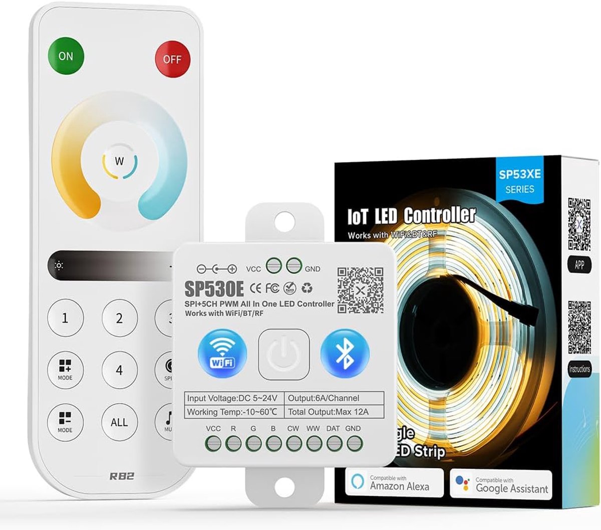 FCOB WiFi Bluetooth Control SP530E&RB2 2.4Ghz CCT RF Remote Control - ShopVlot