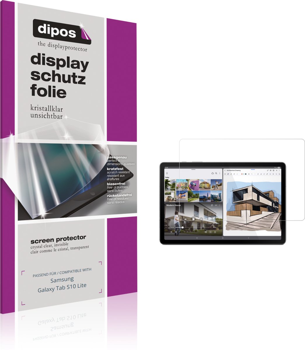 dipos – 2x Beschermfolie geschikt voor Samsung Galaxy Tab S10 Lite | Krasbestendige & heldere Screenprotector Ultra-Thin