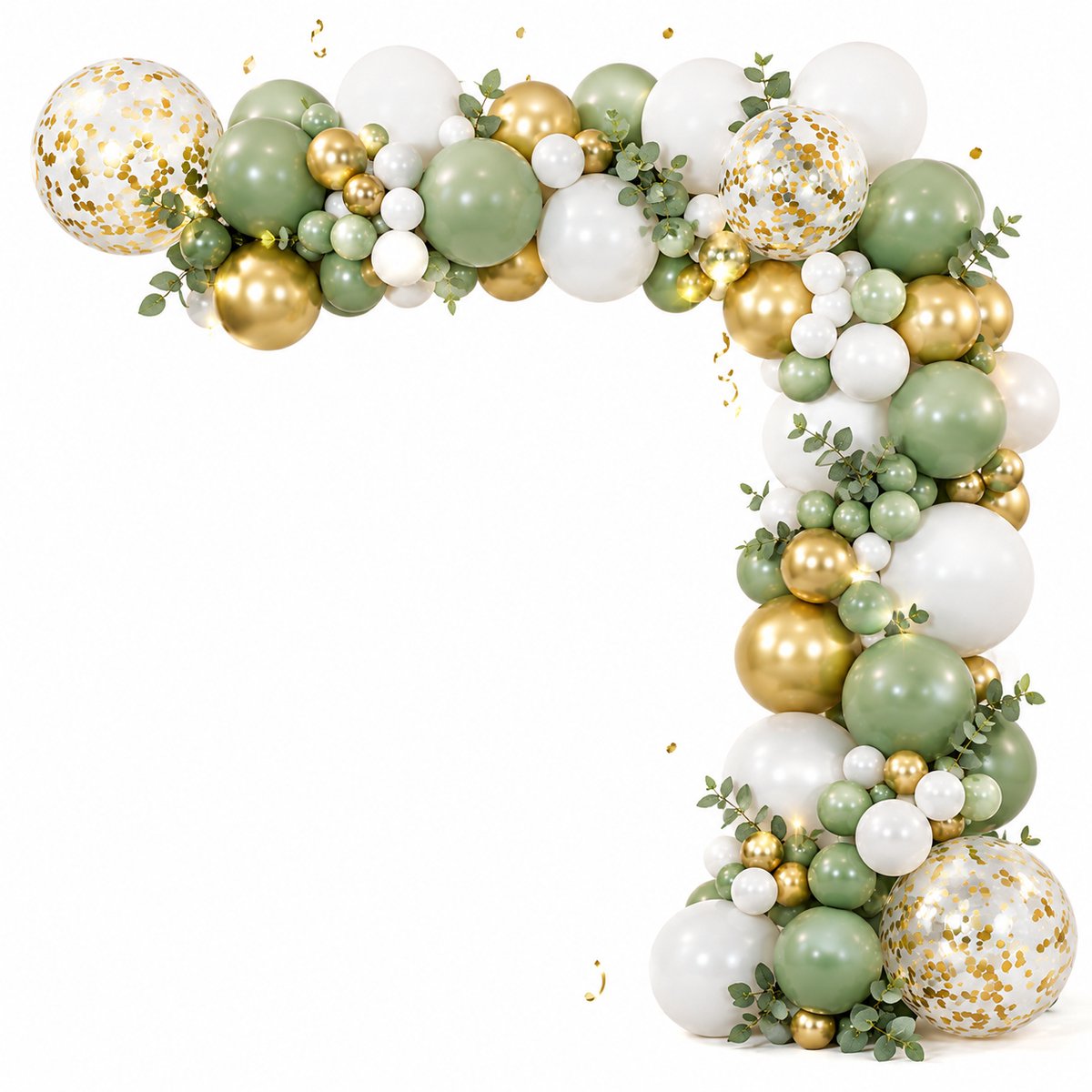Fienosa Ballonboog Groen Goud – 119-delige Ballonnenset – Feestdecoratie voor Verjaardag, Bruiloft, Babyshower & Jubileum