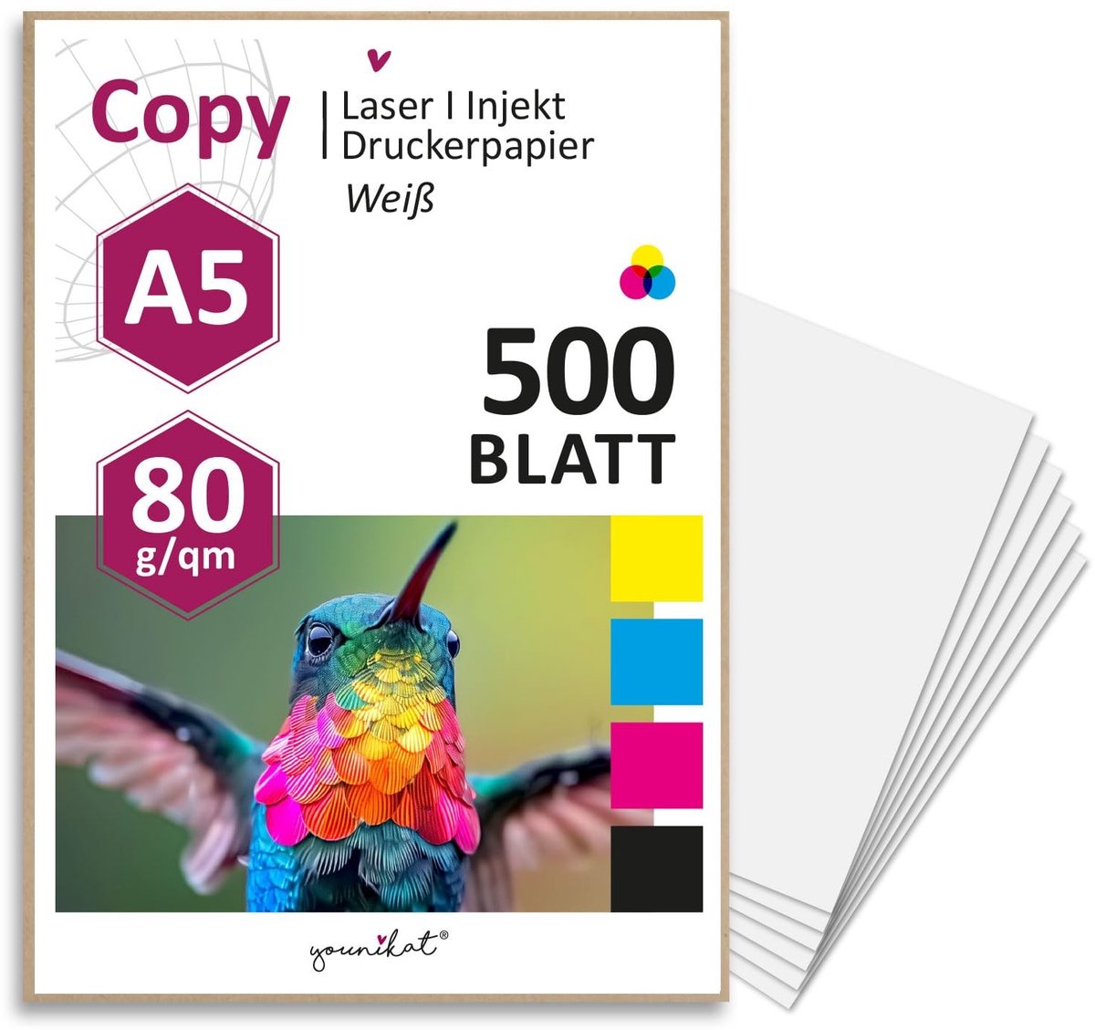 Solidchoice - 500 Vellen Blanco Kopieerpapier A5 80 g/m²