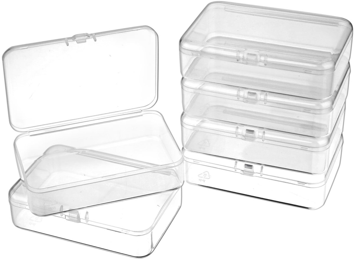 Solidchoice - Set van 6 Mini Plastic Opbergdozen met Deksel
