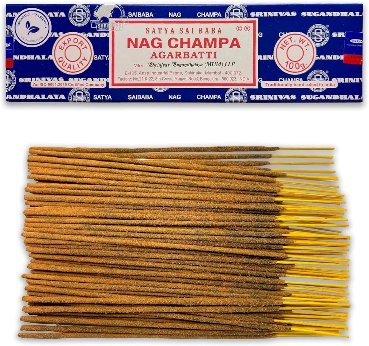 Solidchoice - Satya Nag Champa Wierookstokjes 100g voor Aromatherapie en Meditatie
