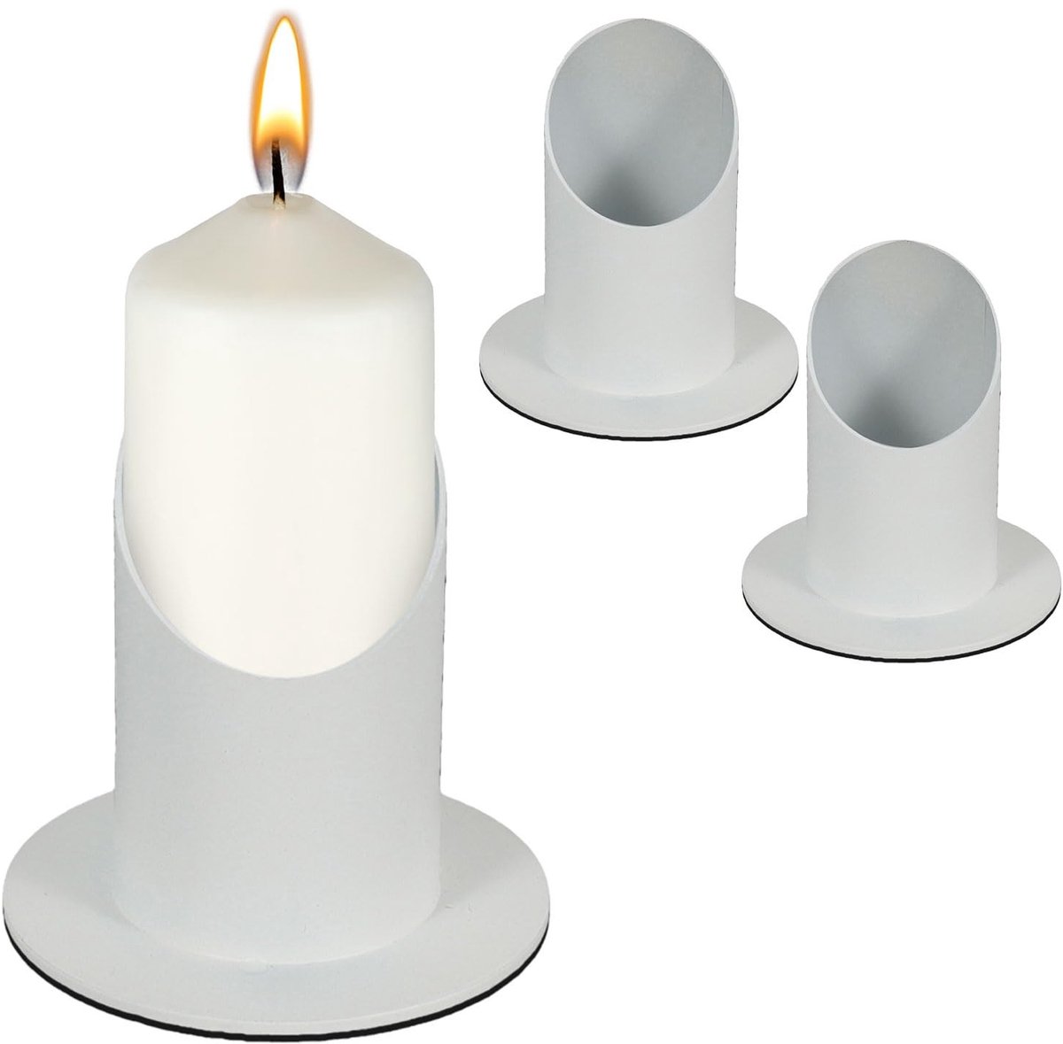 Solidchoice - Set van 2 Kaarsenhouders van Metaal voor Tafel- en Communiekaarsen
